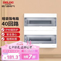 德力西(DELIXI)强电配电箱 强电布线箱40回路家用照明暗装空气开关箱 【40回路】