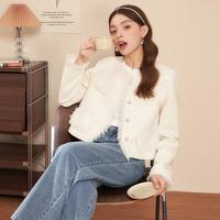 法式复古小香风外套女秋冬季外套粗花呢流苏女短款上衣女装开衫