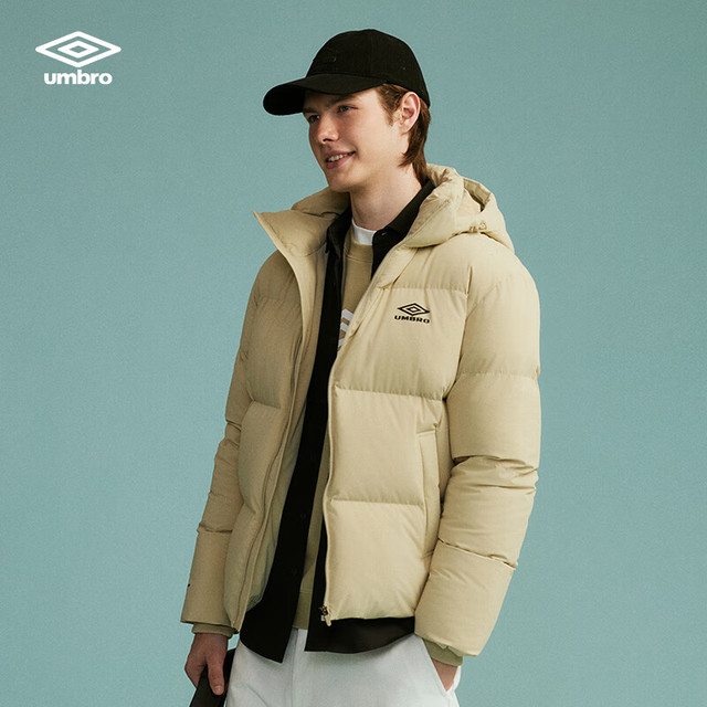 茵宝 连帽运动羽绒服冬季复古保暖外套女款大衣男款 麦绿卡其 2XL