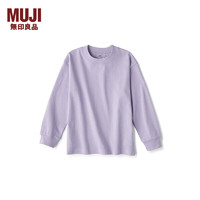 MUJI 無印良品 无印良品（MUJI） 大童 粗棉线 圆领 长袖T恤 卫衣 儿童童装 薰衣草色