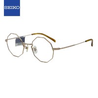 SEIKO 精工 全框钛轻型眼镜架休闲眼镜框男女款近视眼镜框HO3095 49mm 01 金色