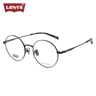 Levi's 李维斯 眼镜框男款圆框休闲近视光学眼镜架LV7082/F 807 黑色