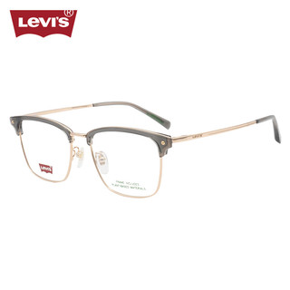 Levi's 李维斯 眼镜框男款眉线框休闲近视光学眼镜架LV7186/F 2F7 透深灰色/金色