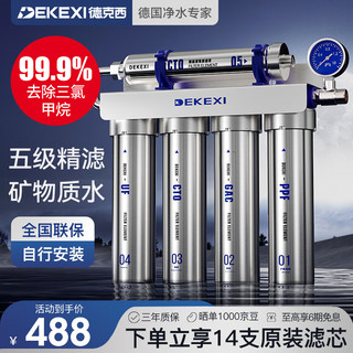 DEKEXI 德克西 净水器家用直饮厨房自来水前置过滤器超滤净水机不锈钢净化器水龙头