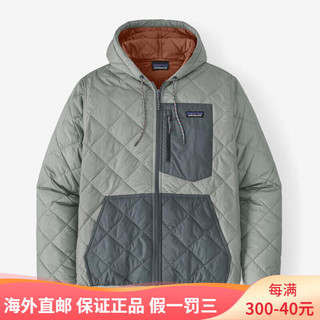 巴塔哥尼亚（Patagonia）Diamond Quilted 防寒保暖透气舒适 连帽男士外套棉服 SleetGreen(STGN) S