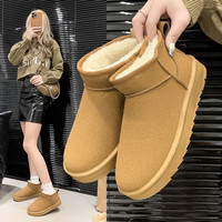 oyy 冬季加绒运动女鞋学生高帮棉鞋 栗色 37