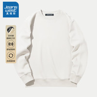 真维斯(Jeanswest)长袖t恤秋季2024年潮牌休闲宽松百搭圆领卫衣 白色(华棉) XL