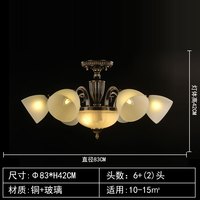 奥灯 9009 A 全铜吸顶灯 6+2头黑擦金