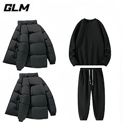 GLM 立领加厚棉服*2件+德绒打底衫*1+摇粒绒裤子*1