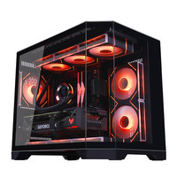 玩嘉WJCOOLMAN梦想家黑色电脑机箱台式机M-ATX主板鱼缸海景房360水冷ITX主板 梦想家黑