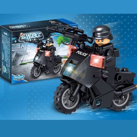 哲高积木特警摩托警察军事人仔拼装玩具儿童男孩品 6号