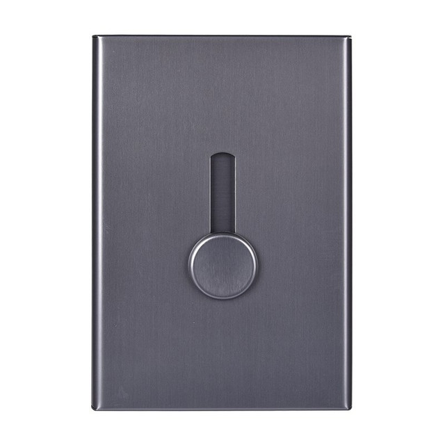 LEADLAND 利蓝 金属名片盒大容量手推式名片夹男女款礼品办公文具可定制logo刻字 升级款灰色2172