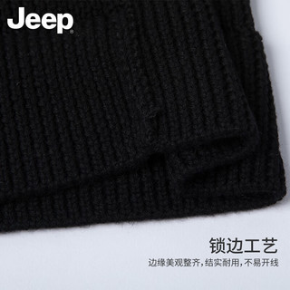 吉普（JEEP）羊毛帽子冬季男户外保暖毛线帽防风潮流护耳针织帽