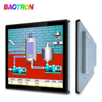 BAOTRON 7/10/15/17/19英寸工业触摸屏显示屏机柜显示工控电容触摸内嵌入式壁挂台式显示器 19寸-正屏电容触摸显示器 金属外壳纯平面款