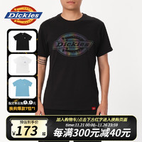 Dickies 帝客 短袖T恤 印花镭射休闲圆领短袖T恤 男女情侣 DK0A87CN Y 黑色 S