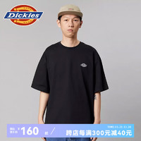 Dickies 帝客 短袖T恤 单色刺绣LOGO徽章短袖T恤 简约舒适 DK012964 黑色 M