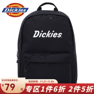 Dickies 帝客 双肩包 字母印花纯色拉链小袋双肩包 休闲大包背包 DK009688 黑色