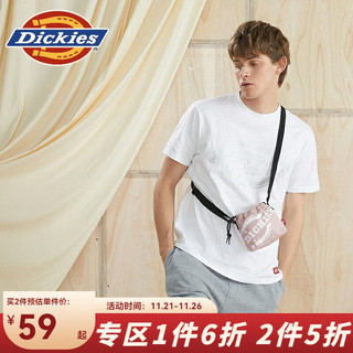 Dickies 帝客 斜挎包女小包 单肩休闲logo印花手提包0105 脏脏粉