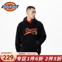 Dickies 帝客 卫衣 时尚款连帽仿羊羔绒卫衣男女同款情侣款11263 黑色 XL