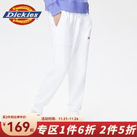 Dickies 帝客 22新品 男女情侣休闲版型针织卫裤11024 白色 L