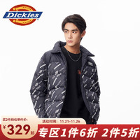 Dickies 帝客 羽绒服 男女时尚金属面料拼接厚夹克外套11261 黑色 XL