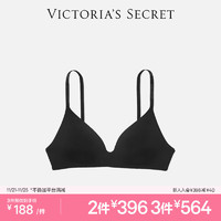 VICTORIA'S SECRET Logo字母肩带光面薄衬垫3/4罩杯文胸胸罩内衣女 54A2黑色 11250935 34C 34/75C