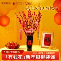 移动端、京东百亿补贴：京东鲜花红色银柳年宵花卉真花年货春节新年礼物室内装饰品摆件源头直发五台山联名