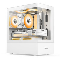 航嘉（Huntkey）G30  游戏电脑台式机箱 支持165mm风冷/M-ATX主板/270°海景房 白色 G30白色