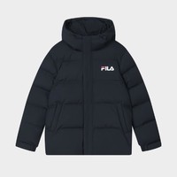 FILA 斐乐 男装男式时尚简约羽绒服男士基础休闲拼接鸭绒保暖连帽长袖羽绒服