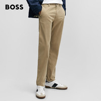 88VIP：HUGO BOSS 男士24新款弹力直筒卡其商务休闲易打理长裤