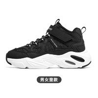 Skechers斯凯奇儿童绒绒靴秋冬男女童棉鞋保暖加厚防滑休闲运动鞋 男女童/黑色/BLK 34码