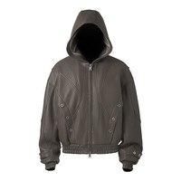 CATSSTAC 麒麟重磅皮座山雕外套男2024冬季新款休闲加绒加厚夹克