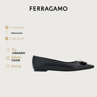 Salvatore Ferragamo 菲拉格慕 Ferragamo）女黑色平底鞋 0768694_1D _ 75/38码