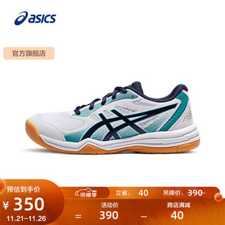 ASICS 亚瑟士 童鞋舒适网面透气儿童室内运动鞋 UPCOURT 5 GS 白色/蓝色 36