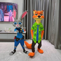 蝶趣 兼容乐高超大号客厅摆件一米高兔子狐狸积木玩具拼图摆件 加大料包+积木锤 78厘米朱迪+78厘米赤狐+9豪礼