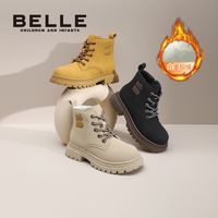 百亿补贴：BeLLE 百丽 儿童马丁靴冬季加绒二棉保暖时尚潮流百搭短靴大黄靴