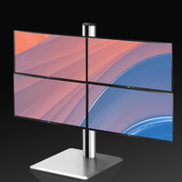 DIOVODER 戴沃德 显示器支架四屏 电脑支架 显示器增高架 免打孔可升降调节支架 全铝合金 GD401