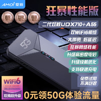 AMOI 夏新 5g无线wifi随身移动无线网卡免插卡路由器无限速流量车载便携网络千兆双频移动热点 枪色灰