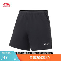 LI-NING 李宁 专业比赛服类羽毛球系列男子速干比赛裤AAPS047 黑色-2 M