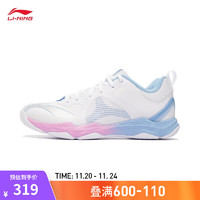 LI-NING 李宁 变色龙VILITE丨羽毛球鞋男女同款防滑耐磨室内运动训练鞋 标准白-1 37