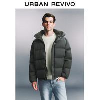 URBAN REVIVO UR2024冬季新款男装时尚宽松绗缝保暖立领羽绒服外套UMM140010