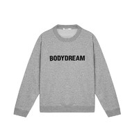 BODYDREAM BM加绒卫衣男冬装上衣情侣装圆领印花打底衫潮牌套头衫