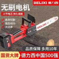 DELIXI 德力西 电链锯充电式户外锂电锯家用小型手持锯柴手电锯砍树伐木锯