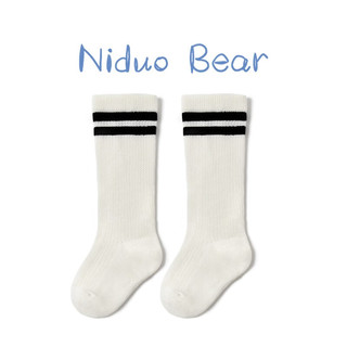 niduo bear 尼多熊 儿童长筒袜四季舒适透气袜子女童中筒袜男童运动足球袜2双装 5-7岁（适合脚长16-18cm）