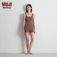 MUJI 無印良品 无印良品（MUJI）女式 棉混软糯针织 短裤 睡裤 针织裤 保暖 FCJ07A4A 深咖啡色