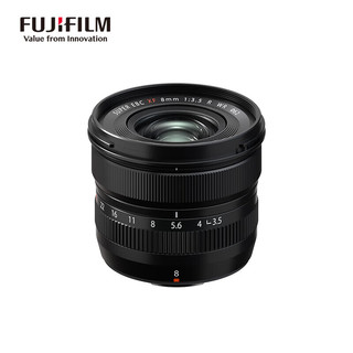 FUJIFILM 富士 XF8mmF3.5 R WR 超广角定焦镜头 黑色 精准对焦 Vlog视频拍摄 小巧轻便设计 全天候保护