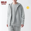 无印良品（MUJI） 男式 防紫外线 易干毛圈 拉链连帽衫 防晒衣防晒服潮流 BI00EA3A 中灰色 XS(160/80A)