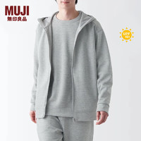 无印良品（MUJI） 男式 防紫外线 易干毛圈 拉链连帽衫 防晒衣防晒服潮流 BI00EA3A 中灰色 L(175/100A)