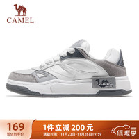 CAMEL 骆驼 低帮休闲鞋情侣款潮拼接撞色运动鞋子 K14B39L7042 白/灰 40