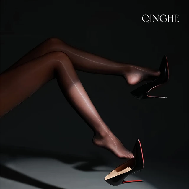 轻禾「夜皇后」丝滑油亮无缝丝袜黑色极光性感油光无痕超薄连裤袜 Black黑色 极光油亮 1双装 均码「150cm-175cm」